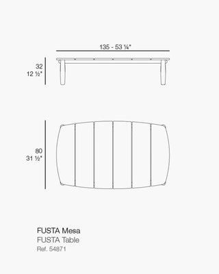 Vondom Fusta coffee table in teak wood 135 cm