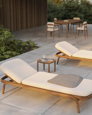 Vondom Fusta sun lounger table in teak wood