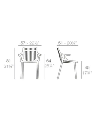 Vondom Ibiza chair with arms in polypropylene