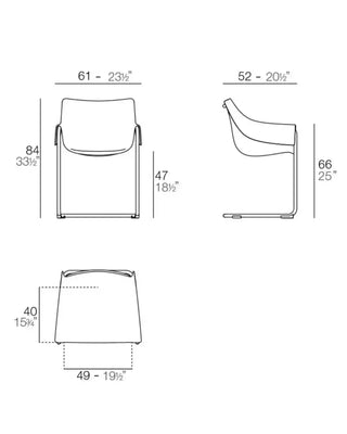 Vondom Manta Cantilever armchair with polypropylene seat and powder-coated metal cantilever base - Buy now on ShopDecor - Discover the best products by VONDOM design