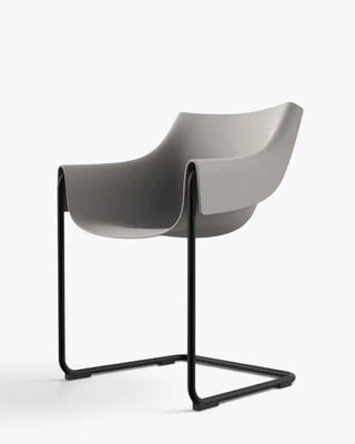 Vondom Manta Cantilever armchair with polypropylene seat and powder-coated metal cantilever base