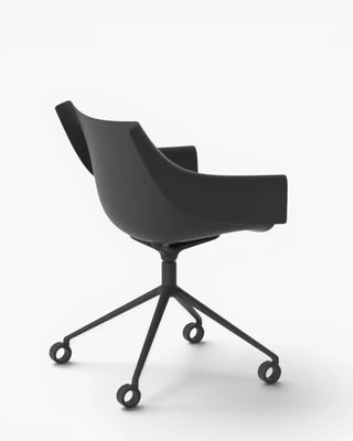 Vondom Manta swivel caster armchair with polypropylene shell and powder-coated metal four-star base Black 5002 Black 2002 - Buy now on ShopDecor - Discover the best products by VONDOM design