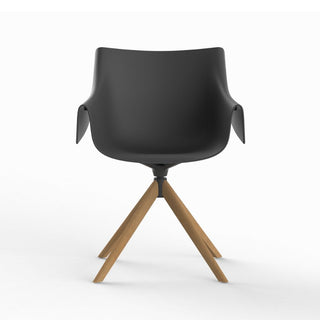 Vondom Manta Wooden Swivel chair Vondom Black - Buy now on ShopDecor - Discover the best products by VONDOM design