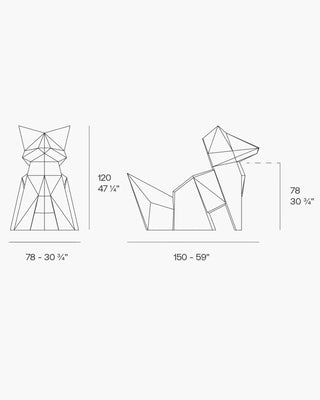 Vondom Kitsune & Kokitsune fox-shaped sculpture in polyethylene