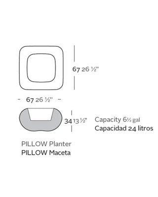 Vondom Pillow Planter vase in polyethylene