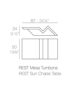 Vondom Rest sun chaise table in polyethylene