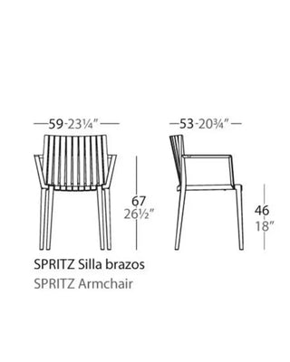 Vondom Spritz chair with arms in polypropylene