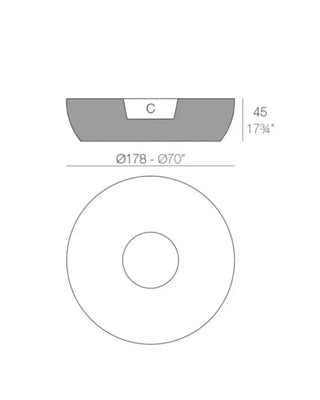 Vondom Vases Island round seat with vase in polyethylene