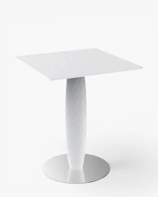 Vondom Vases table with stainless steel base and square top HPL