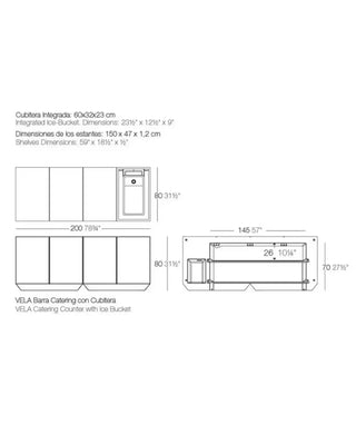 Vondom Vela catering bar counter in polyethylene