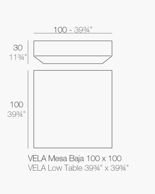 Vondom Vela low square coffee table in polyethylene