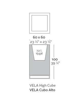 Vondom Vela High Cube vase in polyethylene