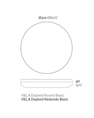 Vondom Vela daybed round in polyethylene with upholstered cushion