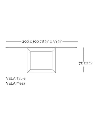 Vondom Vela dining table in polyethylene with HPL Top