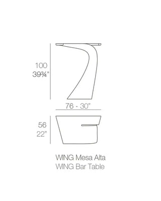 Vondom Wing high table 100 cm in polyethylene