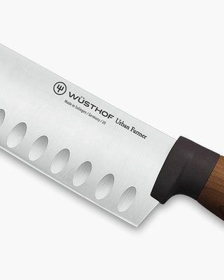 Wusthof Urban Farmer wooden santoku knife with hollow edge 17 cm - 7 in - Buy now on ShopDecor - Discover the best products by WÜSTHOF design