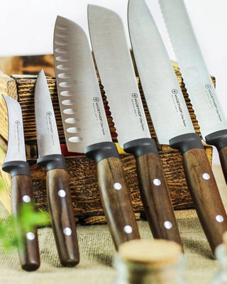 Wusthof Urban Farmer wooden santoku knife with hollow edge 17 cm - 7 in - Buy now on ShopDecor - Discover the best products by WÜSTHOF design
