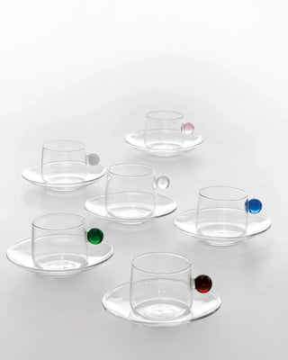 Zafferano Bilia glass Tea cup with small plate 22 cl-7.44 oz - Buy now on ShopDecor - Discover the best products by ZAFFERANO design