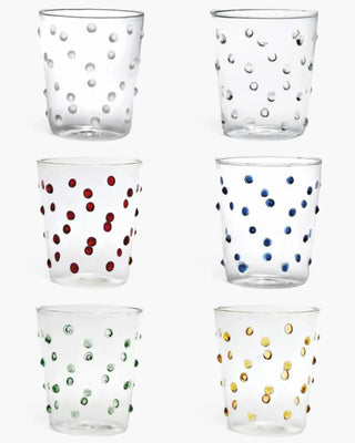Zafferano Party Set 6 water glasses with polka dots 6 different colors 45 cl-15.22 oz - Buy now on ShopDecor - Discover the best products by ZAFFERANO design