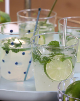 Zafferano Party Tumbler transparent glasses with polka dots 45 cl-15.22 oz - Buy now on ShopDecor - Discover the best products by ZAFFERANO design