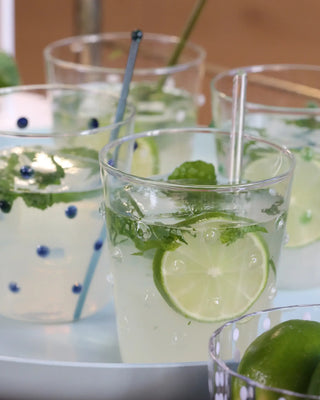 Zafferano Party Tumbler transparent glasses with polka dots 45 cl-15.22 oz - Buy now on ShopDecor - Discover the best products by ZAFFERANO design