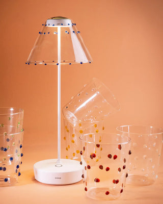 Zafferano Party Tumbler transparent glasses with polka dots 45 cl-15.22 oz - Buy now on ShopDecor - Discover the best products by ZAFFERANO design