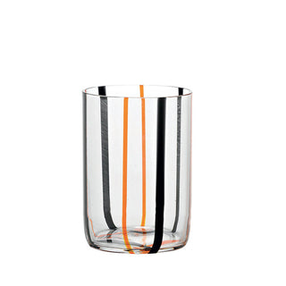 Zafferano Tirache tumbler coloured glass Zafferano Black Orange - Buy now on ShopDecor - Discover the best products by ZAFFERANO design