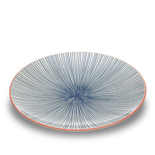Zafferano Tue dinner plate diam. 26,5 cm blue stripes decoration - Buy now on ShopDecor - Discover the best products by ZAFFERANO design