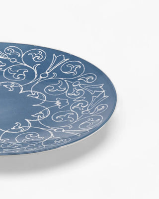 Zafferano Tue dinner plate diam. 26,5 cm turquoise leaf decoration - Buy now on ShopDecor - Discover the best products by ZAFFERANO design