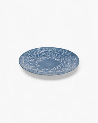 Zafferano Tue dinner plate diam. 26,5 cm turquoise leaf decoration - Buy now on ShopDecor - Discover the best products by ZAFFERANO design