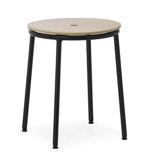 Normann Copenhagen Circa black steel stool with oak seat h. 17 2/3 in. - Buy now on ShopDecor - Discover the best products by NORMANN COPENHAGEN design