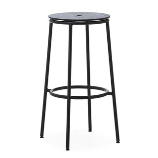 Normann Copenhagen Circa black steel stool with oak seat h. 75 cm. - Buy now on ShopDecor - Discover the best products by NORMANN COPENHAGEN design