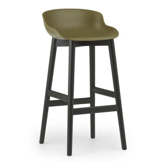 Normann Copenhagen Hyg black oak bar stool with polypropylene seat h. 75 cm. - Buy now on ShopDecor - Discover the best products by NORMANN COPENHAGEN design