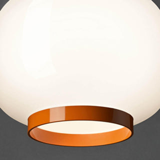 Foscarini Chouchin 1 Reverse dimmable suspension lamp white with orange border - Buy now on ShopDecor - Discover the best products by FOSCARINI design