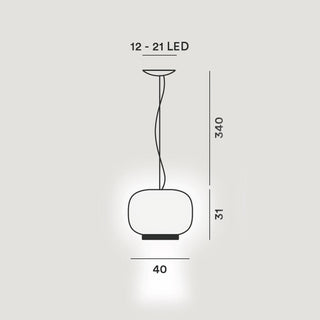 Foscarini Chouchin 1 Reverse dimmable suspension lamp white with orange border - Buy now on ShopDecor - Discover the best products by FOSCARINI design