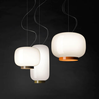 Foscarini Chouchin 2 Reverse dimmable suspension lamp white with green border - Buy now on ShopDecor - Discover the best products by FOSCARINI design