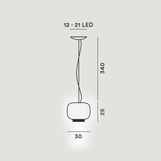 Foscarini Chouchin 3 Reverse dimmable suspension lamp white with grey border - Buy now on ShopDecor - Discover the best products by FOSCARINI design