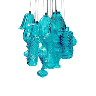 Karman Ceraunavolta suspension lamp composition 12 elements glass Tiffany blue - Buy now on ShopDecor - Discover the best products by KARMAN design