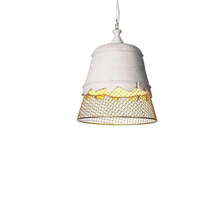 Karman Domenica suspension lamp diam. 35 cm. with wire netting Gold - Buy now on ShopDecor - Discover the best products by KARMAN design