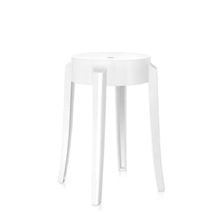 Kartell Charles Ghost stool H. 46 cm. Kartell Glossy white E5 - Buy now on ShopDecor - Discover the best products by KARTELL design