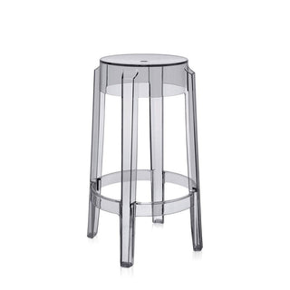 Kartell Charles Ghost stool H. 65 cm. Kartell Smoke grey P9 - Buy now on ShopDecor - Discover the best products by KARTELL design