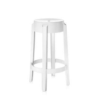 Kartell Charles Ghost stool H. 65 cm. Kartell Glossy white E5 - Buy now on ShopDecor - Discover the best products by KARTELL design