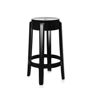 Kartell Charles Ghost stool H. 65 cm. Kartell Black E6 - Buy now on ShopDecor - Discover the best products by KARTELL design