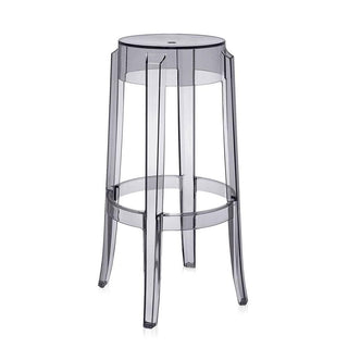Kartell Charles Ghost stool H. 75 cm. Kartell Smoke grey P9 - Buy now on ShopDecor - Discover the best products by KARTELL design