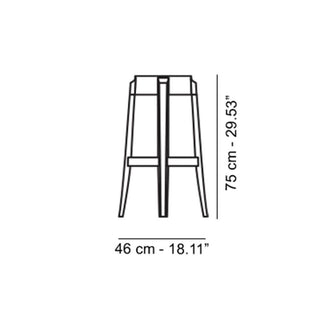Kartell Charles Ghost stool H. 75 cm. - Buy now on ShopDecor - Discover the best products by KARTELL design