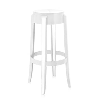 Kartell Charles Ghost stool H. 75 cm. Kartell Glossy white E5 - Buy now on ShopDecor - Discover the best products by KARTELL design