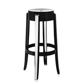Kartell Charles Ghost stool H. 75 cm. Kartell Black E6 - Buy now on ShopDecor - Discover the best products by KARTELL design