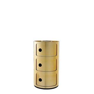 Kartell Componibili metallized container with 3 drawers Kartell Gold GG - Buy now on ShopDecor - Discover the best products by KARTELL design