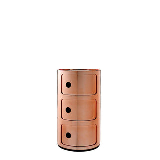 Kartell Componibili metallized container with 3 drawers Kartell Copper RR - Buy now on ShopDecor - Discover the best products by KARTELL design