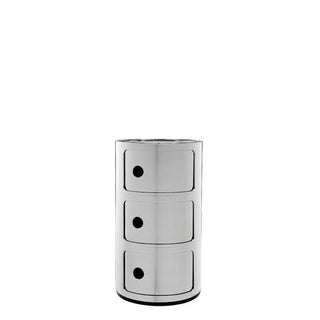 Kartell Componibili metallized container with 3 drawers Kartell Chrome XX - Buy now on ShopDecor - Discover the best products by KARTELL design